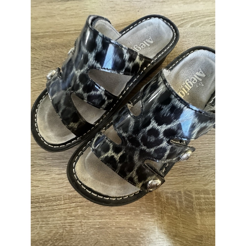 Alegria Dinah Leopard Slides Sandals Women's Size 36 US 6 EUC SB17